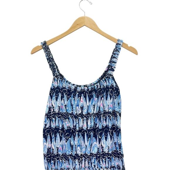 Lilly Pulitzer Loro Romper Skort Size Medium in Low Tide Navy Sails & Stripes - Picture 6 of 13